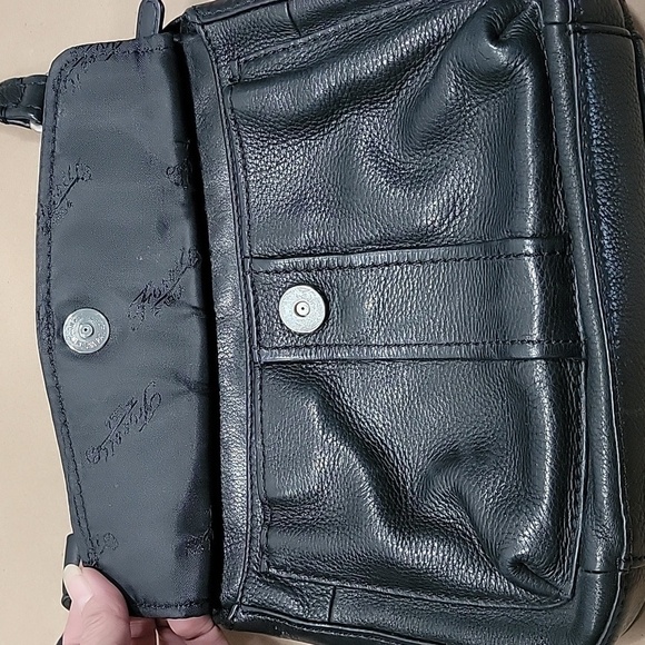 Fossil Pebbled Leather, Black Organizer, Wallet Crossbody Bag, EUC. - Picture 5 of 10